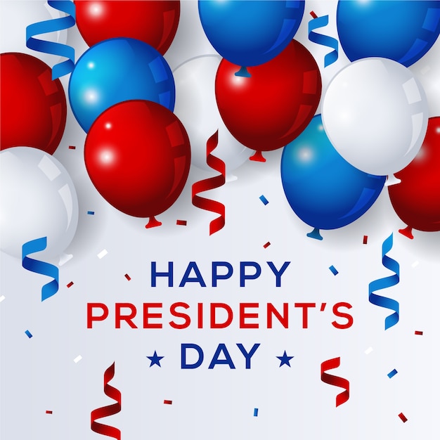 Presidents day with realistic balloons