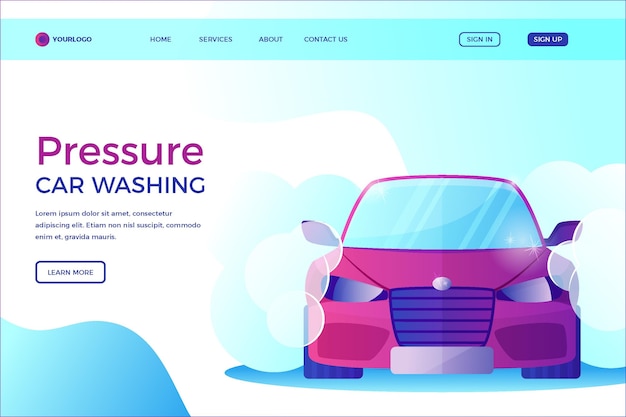 Free Vector pressure washing landing page