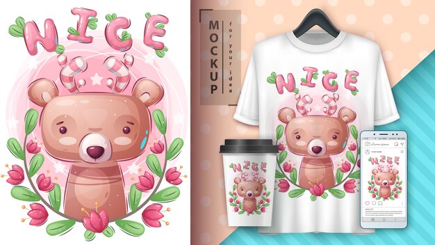 Pretty bear - poster and merchandising