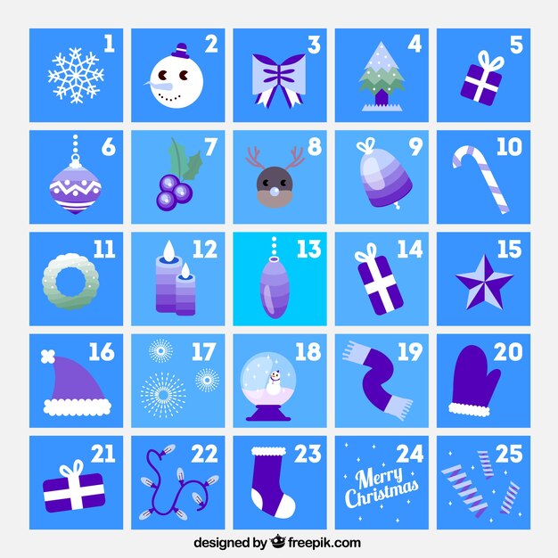 Pretty blue advent calendar