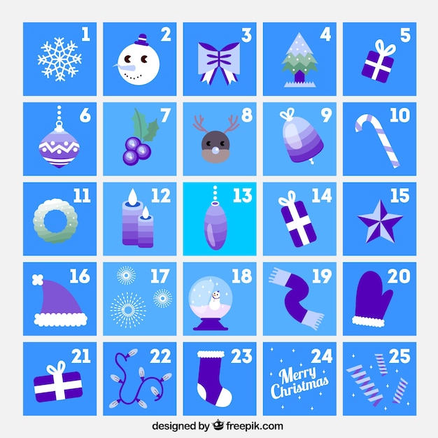 Pretty blue advent calendar