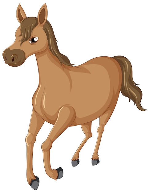 Free Vector a pretty brown horse on white background