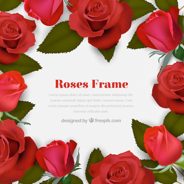 Pretty floral frame in realistic design