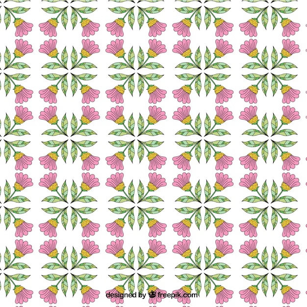 Pretty hand drawn floral decorative pattern