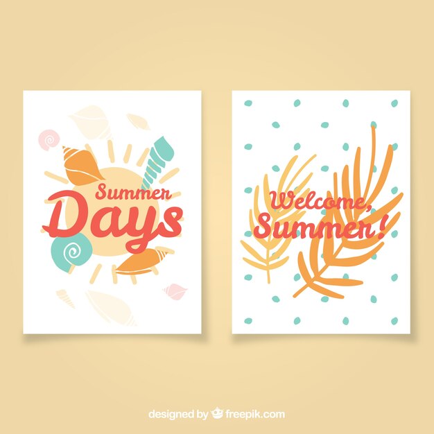 Pretty hand drawn summer card