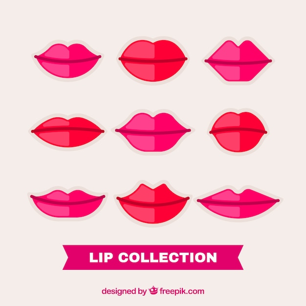 Free Vector pretty lips in flat style