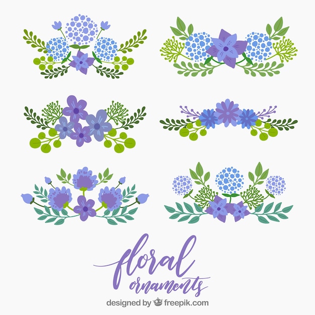 Pretty pack of floral ornaments