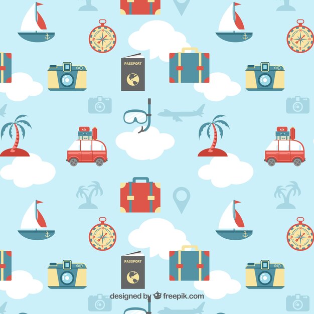 Pretty pattern with travel flat elements 