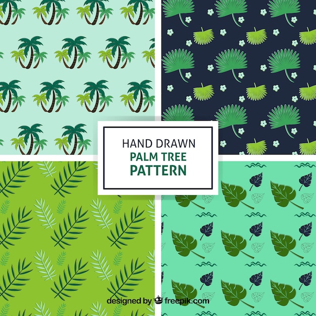 Free vector pretty patterns of palm trees