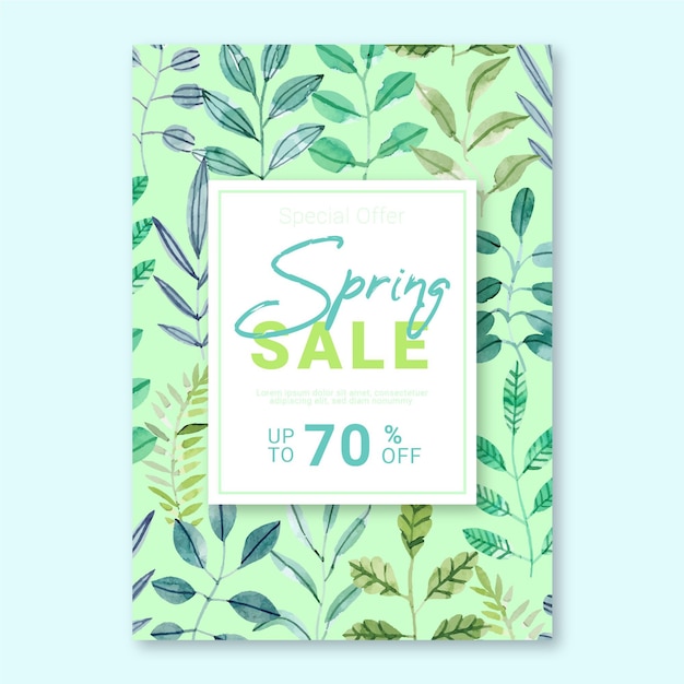 Pretty spring sale flyer template