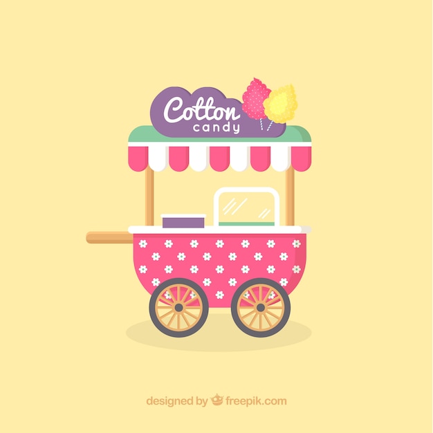 Free Vector pretty vintage cotton candy cart