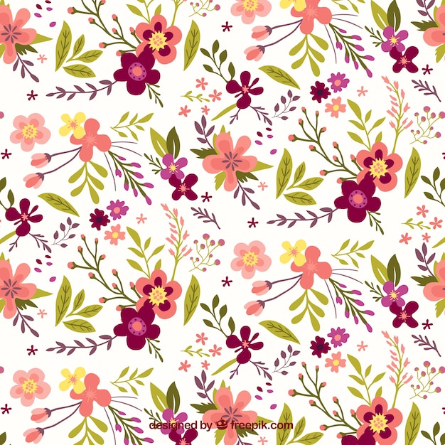 Free Vector pretty vintage floral pattern