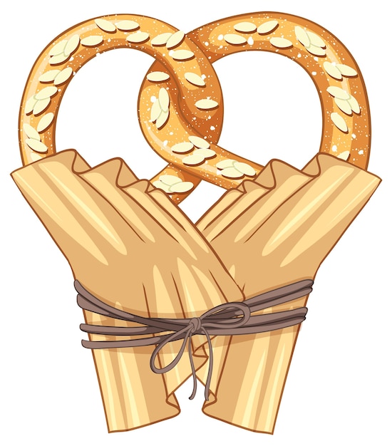 Free Vector pretzel bread snack isolated