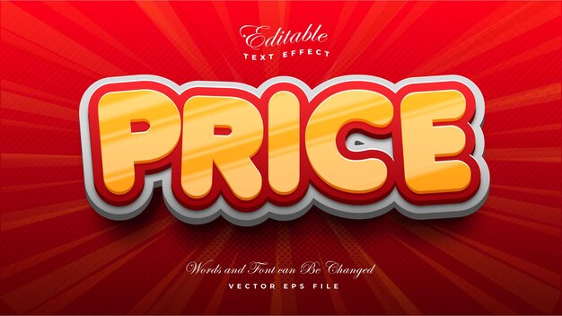 Price 3D Bold Text Effect