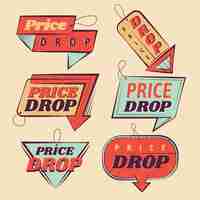 Free vector price drop label set design