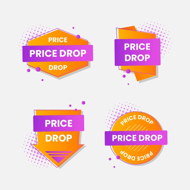 Price drop label set design