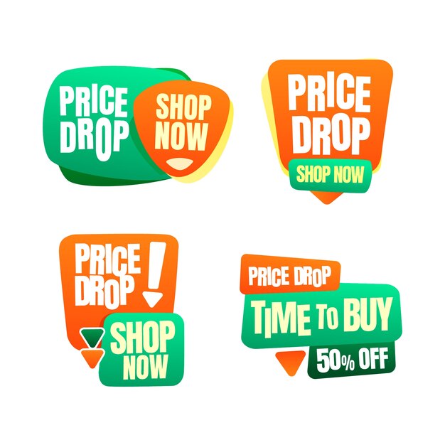 Price drop label set design