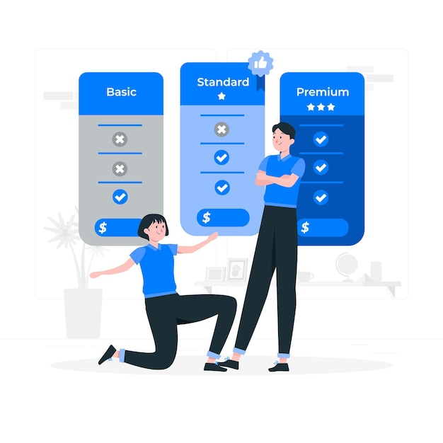 Pricing plans concept illustration