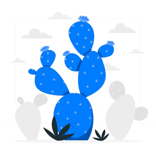 Prickly pear cactus concept illustration