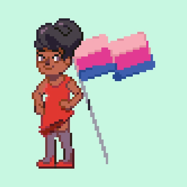 Pride characters in pixel style