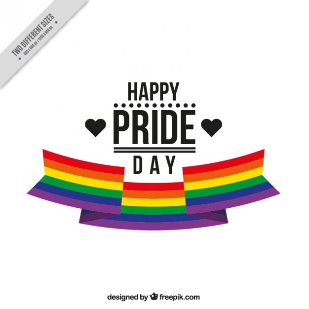 Pride day background with a ribbon