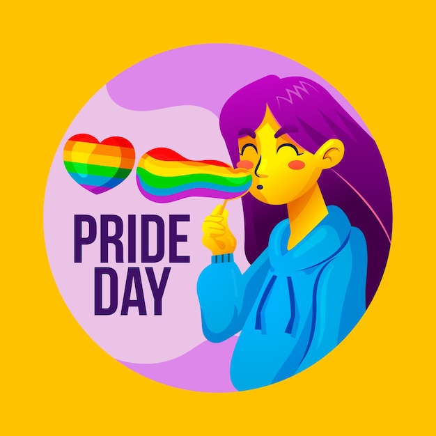 Pride day concept happy woman