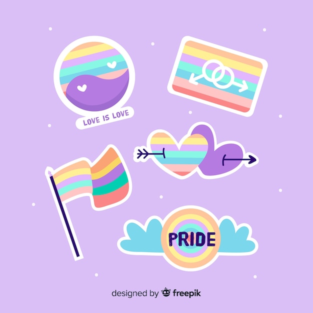 Pride day labels collection