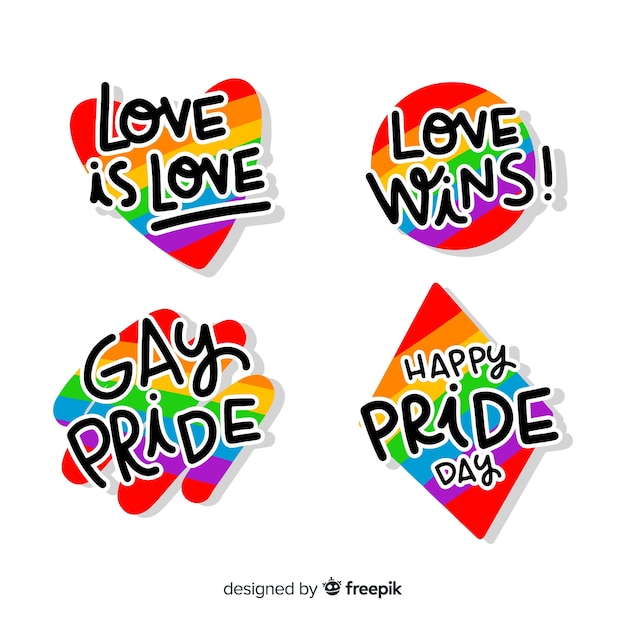 Free Vector pride day labels collection