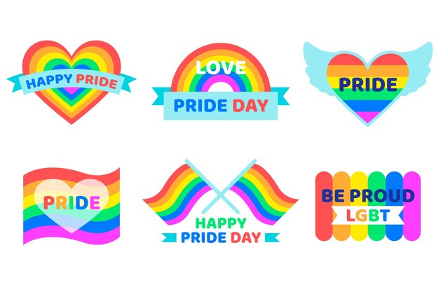 Pride day labels collection