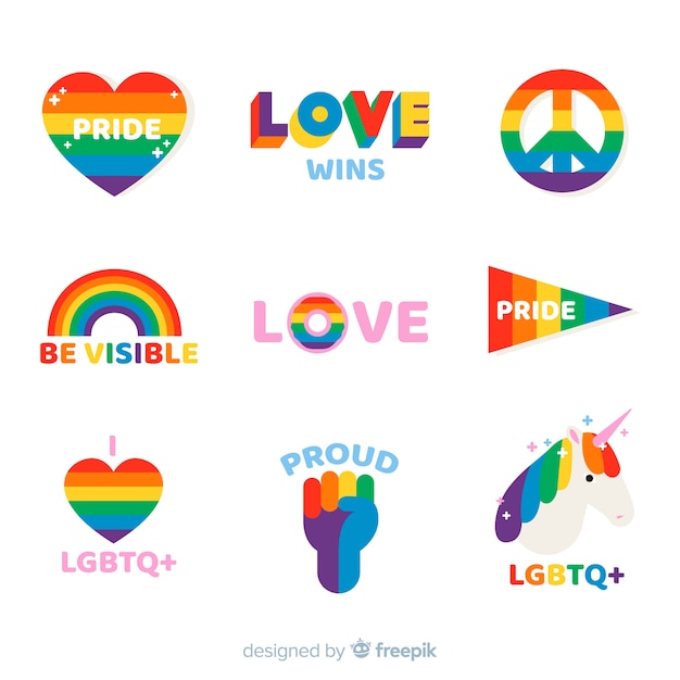 Pride day labels collection