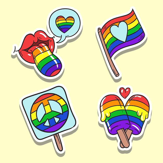 Pride day labels concept