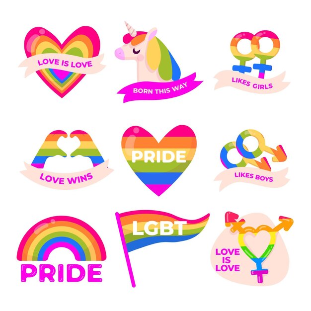 Pride day labels set