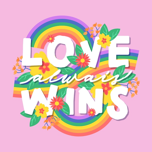 Free vector pride day lettering concept