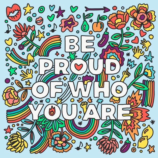 Pride day lettering concept