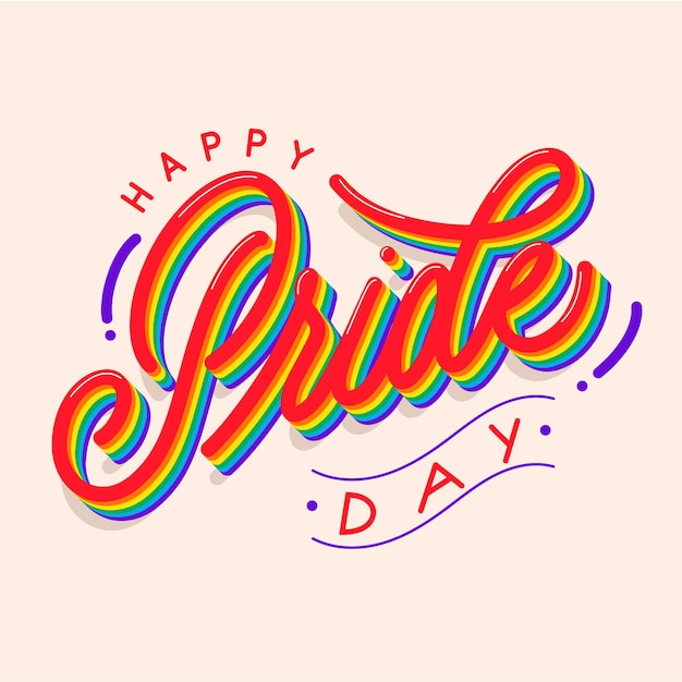 Free Vector pride day lettering concept