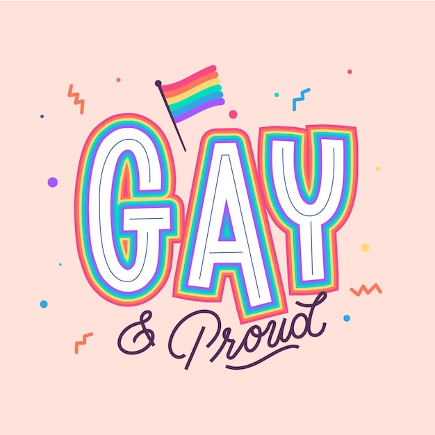 Free Vector pride day lettering concept