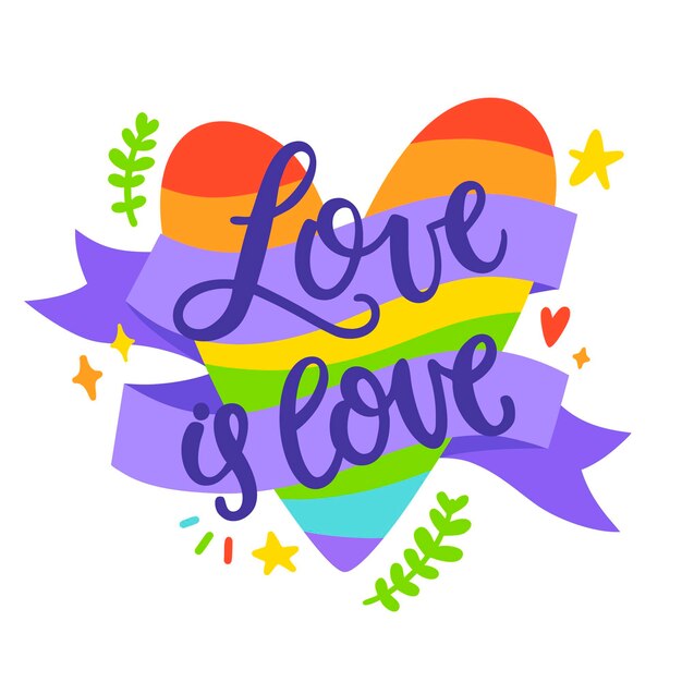 Pride day lettering concept