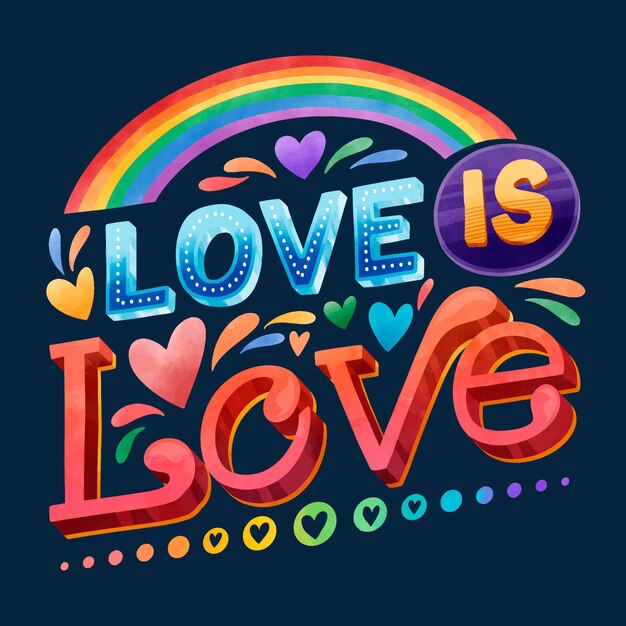 Pride day lettering concept