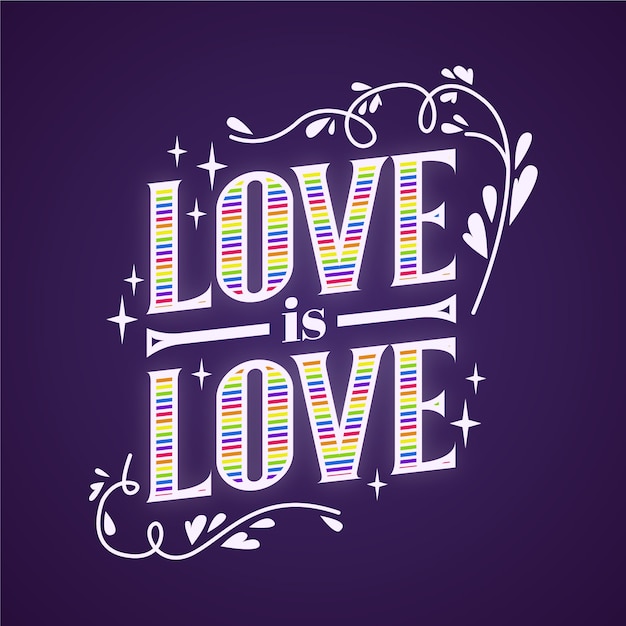 Free vector pride day lettering theme