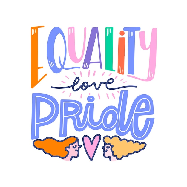 Pride day lettering with equality