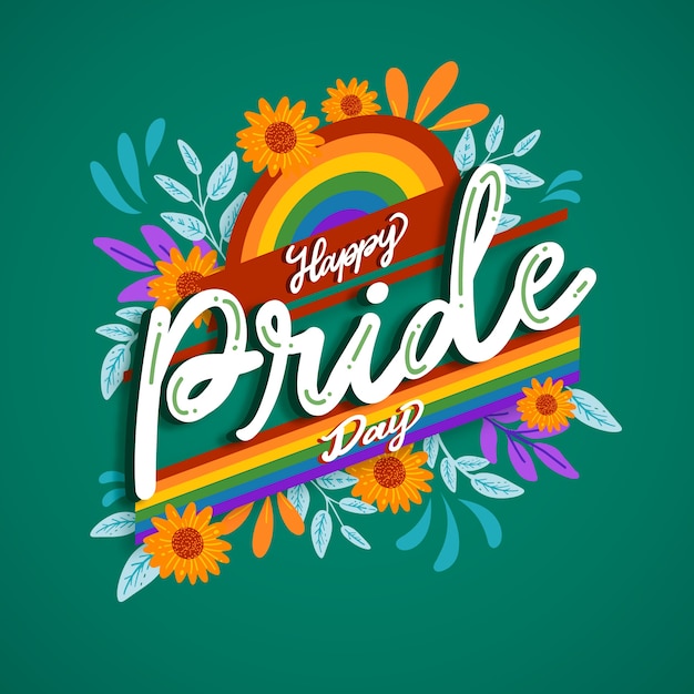 Free vector pride day lettering