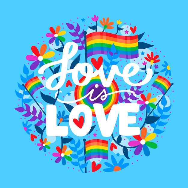 Free Vector pride day lettering