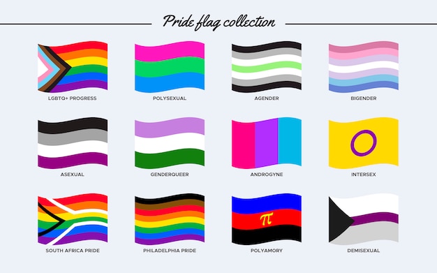 Pride Flag Collection in Wave Shape