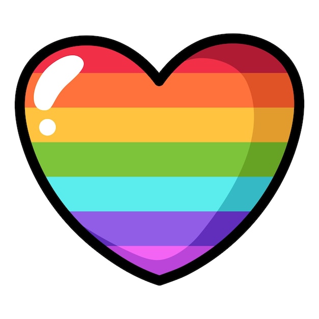 Free Vector pride heart cartoon style