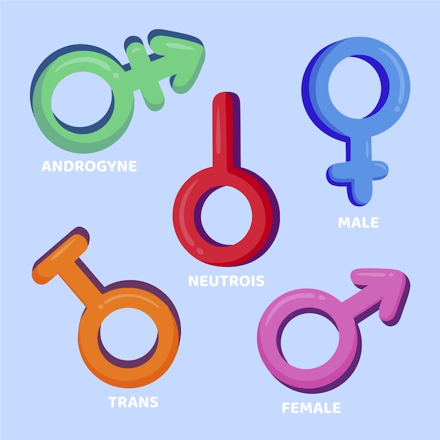 Pride month flat lgbt symbols collection