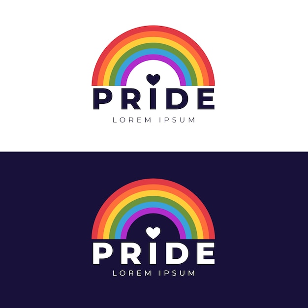 Pride month hand drawn flat lgbt logo