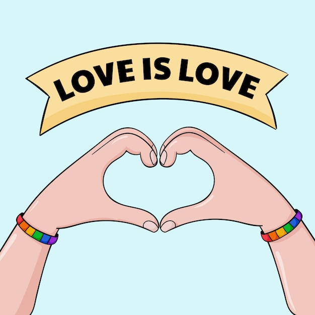 Free Vector pride month hand drawn lgbt illustration