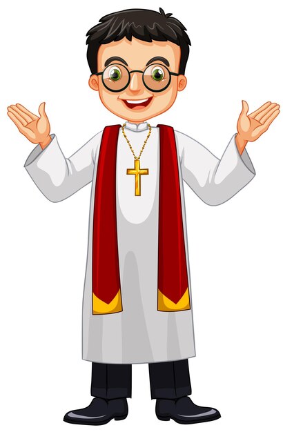 Priest wearing glasses and cross