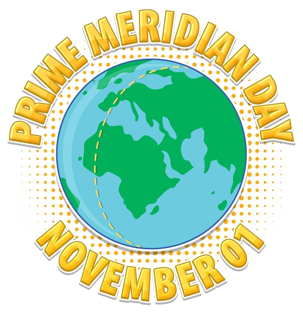 Free Vector prime meridian day logo concept