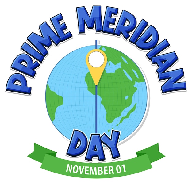 Free vector prime meridian day logo concept